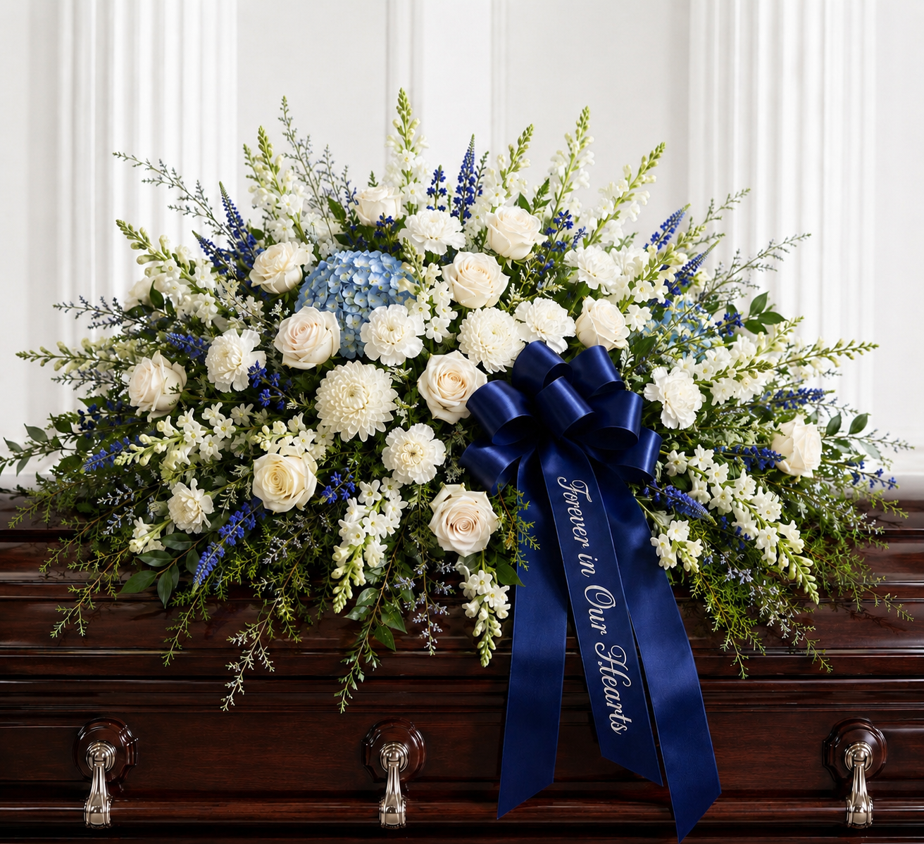 Blue Skies Serenity Casket Spray